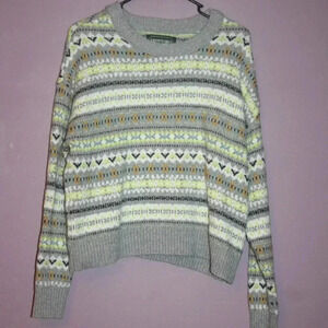 American Eagle Striped Crew Neck Sweater Size Medium